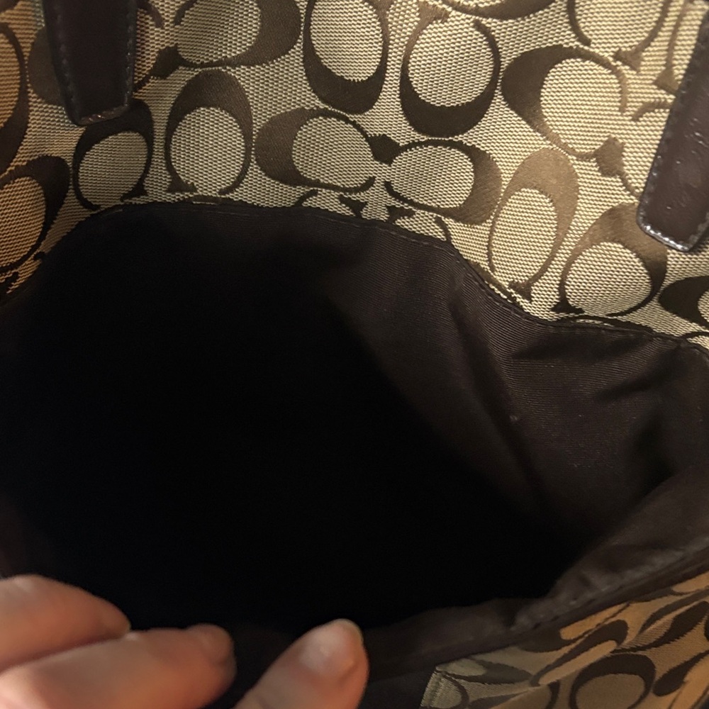 Coach Brown and Tan Signature Tote - Picture 3 of 5